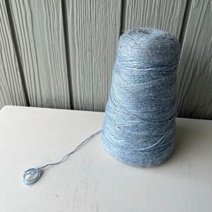 VTG Belmont Dyers Co. Light Blue Spun Rayon Yarn Cone – 17 oz, Slub Texture